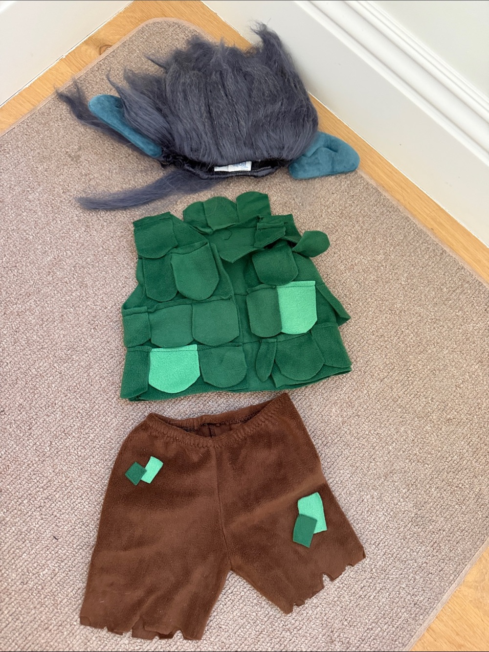 Disguise Kids Troll Costume in Green, Brown, Gray